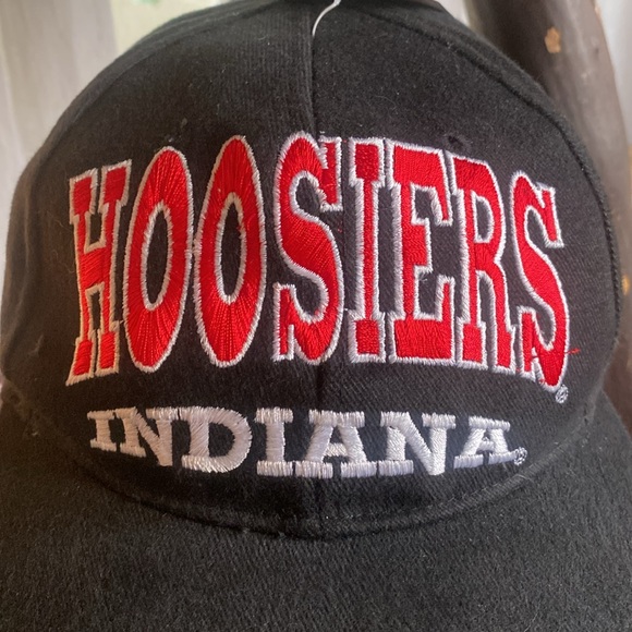 NWT Indiana Hoosiers IU VTG Block Spellout Snapback Hat Script Basketball 90s main image 4